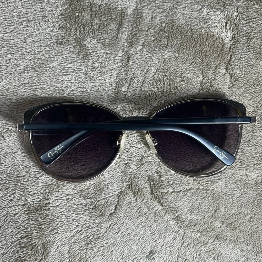 Jessica Simpson Round Sunglasses Black Rose Designer Frame & Gradient Lenses